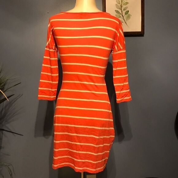 Express Coral & White Striped Half Sleeve Dress XS - Picture 4 of 11